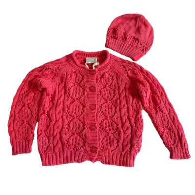 Suéter tipo cárdigan vintage liso para niños, nuevo diseño de primavera de alta calidad
